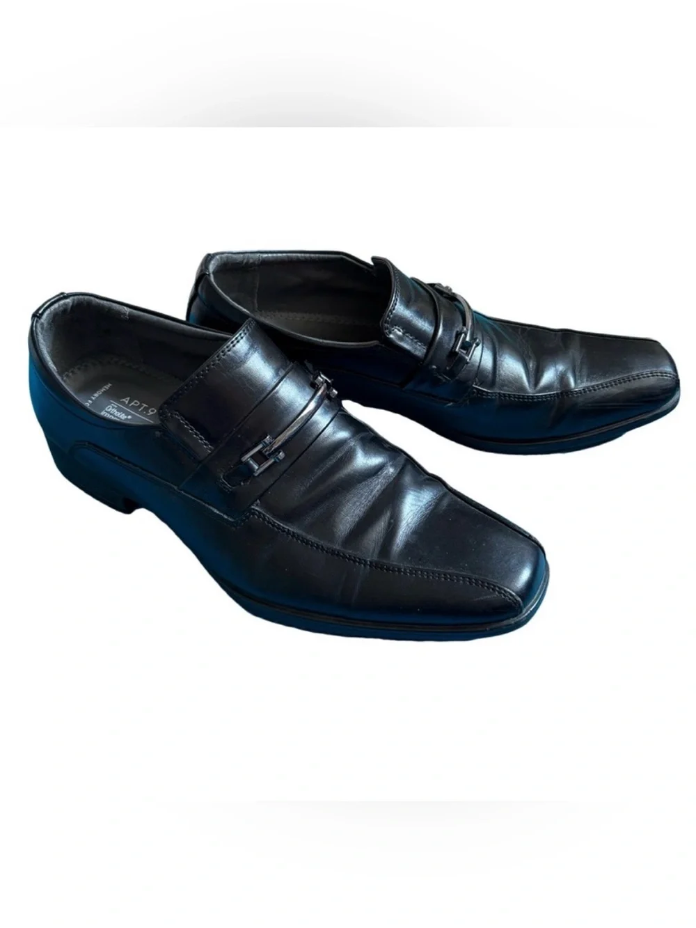 Apt. 9 Men's Sleek Black Slip-On Loafers Size 9 Ortholite & Memory Foam